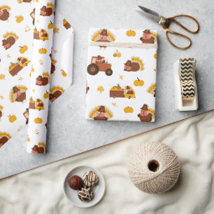 Papier Cadeau Dindes de Thanksgiving