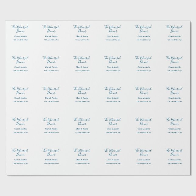 Papier Cadeau dîner de répétition la veille simple minimal m (Plat)