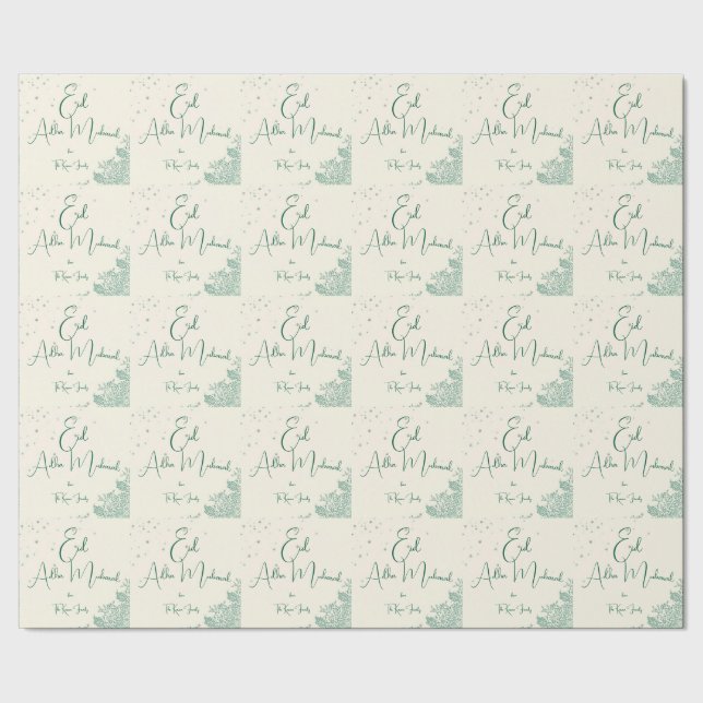 Papier Cadeau Dîner Vert Sauge Eid Al Adha  (Couture)