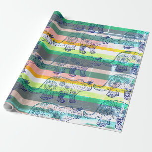 Papier Cadeau Dino Mood, Dinosaur Art enveloppement cadeau