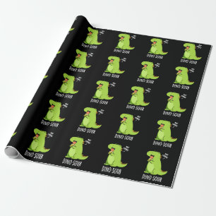 Papier Cadeau Dino-sour Dinosaure Pun Dark BG