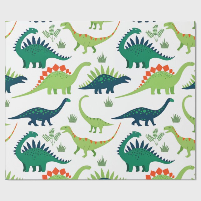 Papier Cadeau dino t-rex motif (Plat)