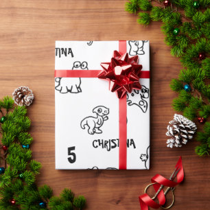 Papier Cadeau Dino-Themed Kid's Birthday