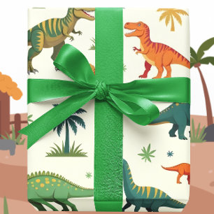 Papier Cadeau Dinos Peints