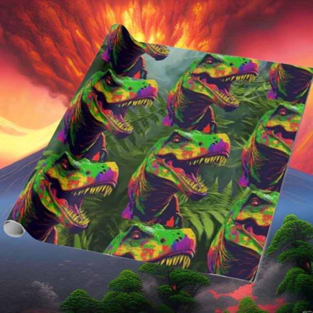 Papier Cadeau Dinosaur Jungle Vert Anniversaire Enfants (Bring your dream party to life with our selection of quality Dinosaur themed party supplies)