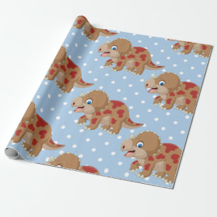 Papier Cadeau Dinosaur Tricératops Garçon