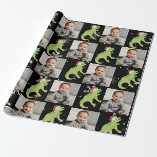 Papier Cadeau Dinosaure Cute personnalisée Père Noël Joyeux Noël