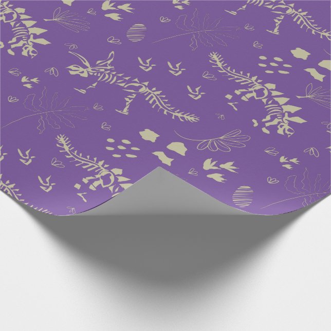 Papier Cadeau Dinosaure de crevaison fossile Brown et beige (Coin)