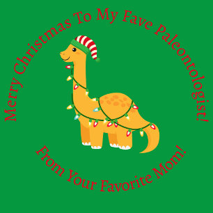 Papier Cadeau Dinosaure de Noël orange personnalisé