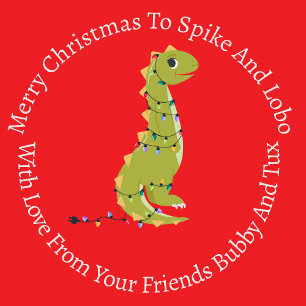 Papier Cadeau Dinosaure de Noël personnalisé