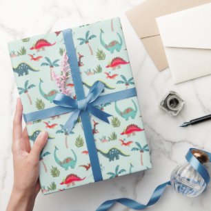 Papier Cadeau Dinosaure Joli papier d'enveloppement coloré pour 