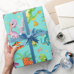 Papier Cadeau Dinosaure joueur