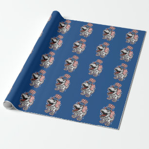 Papier Cadeau Dinosaure patriotique américain