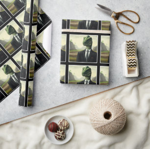 Papier Cadeau Dinosaure préhistorique Homme d'affaires, Amusant