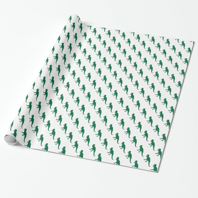 Papier Cadeau Dinosaure vert (Déroulé)