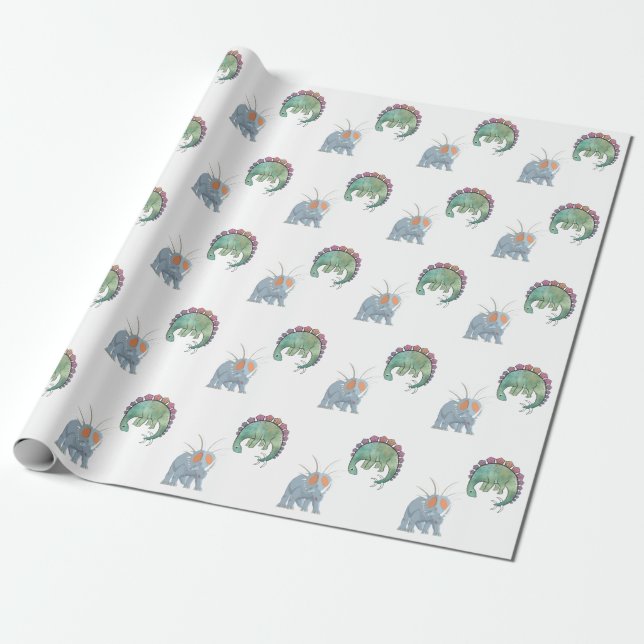 Papier Cadeau Dinosaures (Déroulé)