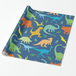 Papier Cadeau Dinosaures colorés