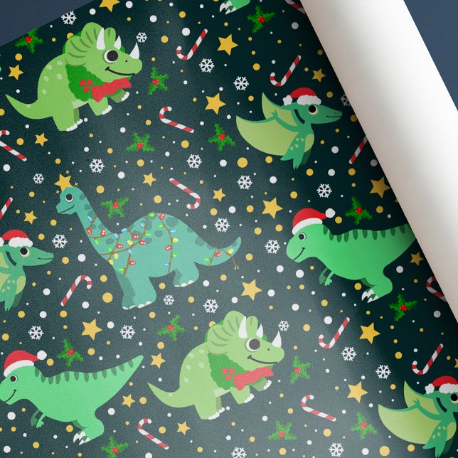 Papier Cadeau Dinosaures de Noël (Créateur téléchargé)