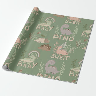 Papier Cadeau Dinosaures dinosaures dans un emballage scandinave