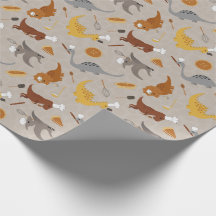 Dinosaures mignons cuisinant en beige et marron