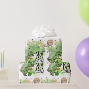 Papier Cadeau Dinosaures sur le thème du Jurassique 'Pas encore'