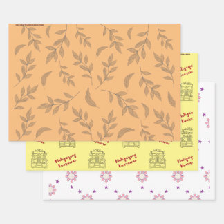 Papier cadeau d'inspiration philippine série de 3