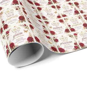 Papier Cadeau Dios Te Dice Hoy Floral Chrétien