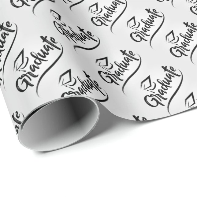 Papier Cadeau Diplômé avec une limite de diplôme (Coin rond)