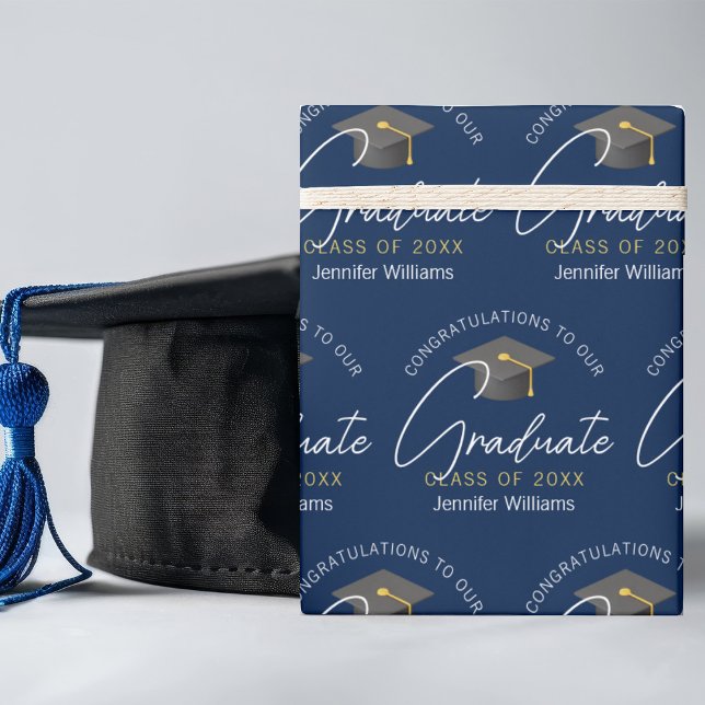 Papier Cadeau Diplômé de la Marine moderne Customisé de la Bleue (Créateur téléchargé)
