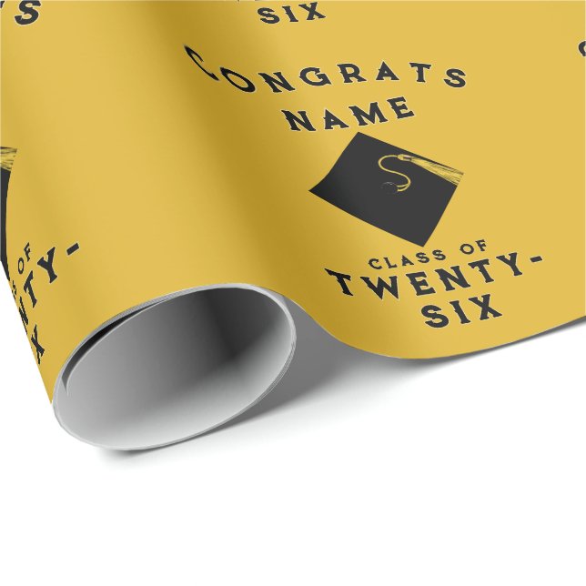 Papier Cadeau Diplôme d'or cadeau 2025 (Coin rond)