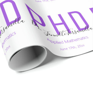 Papier Cadeau Diplômé Garder l'ésaké Purple Nom noir Diplôm