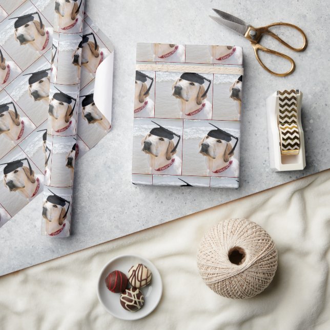 Papier Cadeau Diplômé Labrador Retriever avec bonnet (Artisanat)