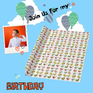 Papier Cadeau Direction Motif des oiseaux de Kid Cute Environnem