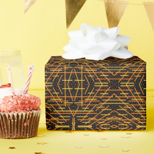 Papier Cadeau Dis Macaroni Et Fromage Fromage Orange Sur Fond No (Fête d'anniversaire)