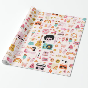 Papier Cadeau disco années 1970 alien funky super