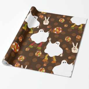 Papier Cadeau disco halloween ghost africain brun