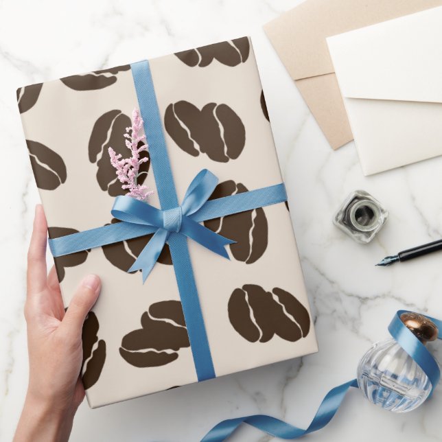 Papier Cadeau Dispersion de grosses fèves de café (Cadeaux)