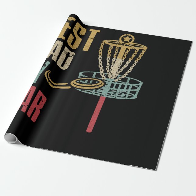 Papier Cadeau Disque Golf Papa Meilleur Papa Par Par Par (Déroulé)