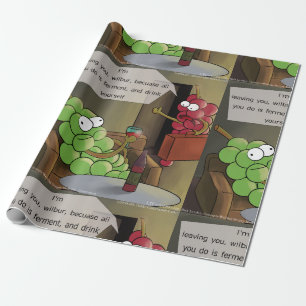 Papier Cadeau Divorce de raisin Bande dessinée drôle de nourritu