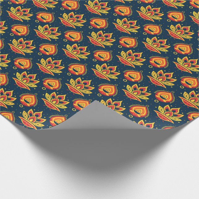 Papier Cadeau Diwali flamme Lotus Harmony (Coin)