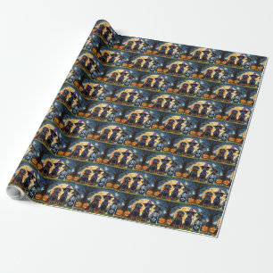 Papier Cadeau Doberman Chiens Citrouille Halloween Drôle
