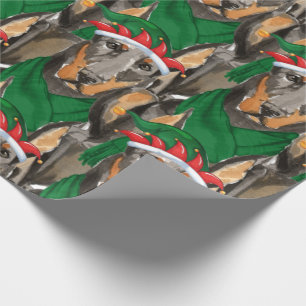 Papier Cadeau Doberman Pinscher Amoureux des chiens Motif Noël