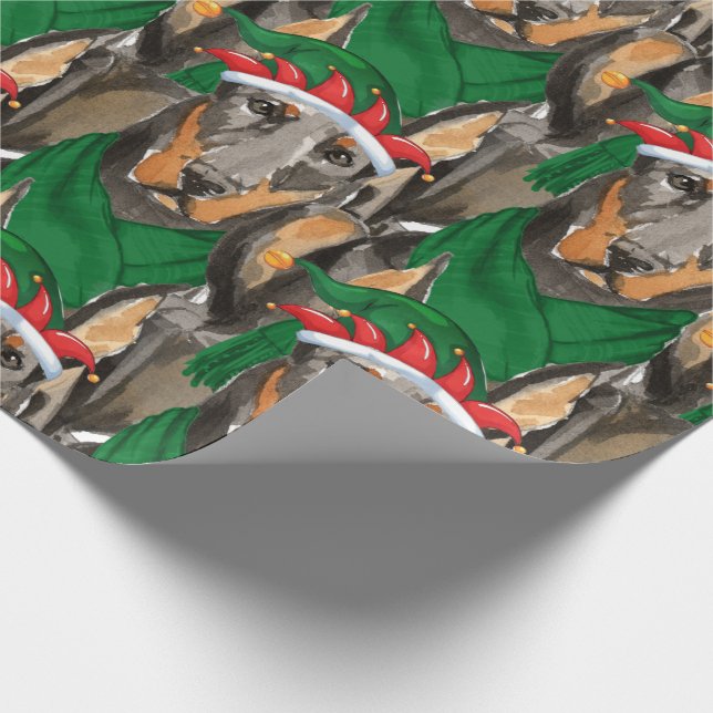 Papier Cadeau Doberman Pinscher Amoureux des chiens Motif Noël (Coin)