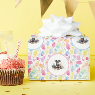 Papier Cadeau Doberman Pinscher Aquarelle papier enveloppé d'ann