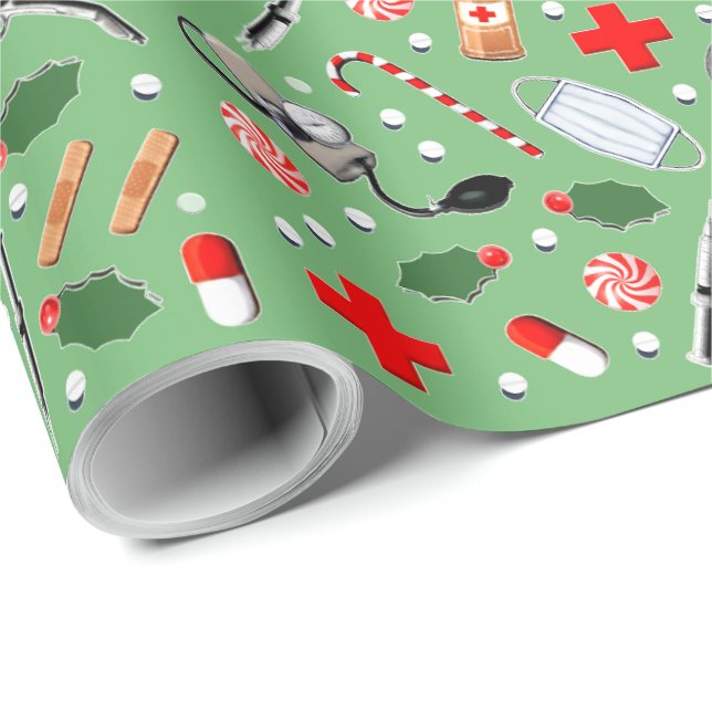 Papier Cadeau Docteur Noël (Coin rond)