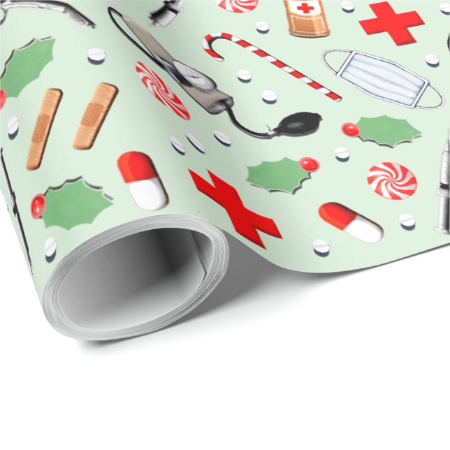 Papier Cadeau Docteur Noël (Coin rond)