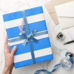 Papier Cadeau Dodger Bleu Blanc Classique Horizontal<br><div class="desc">Papier d'enveloppement horizontal transparent bleu et blanc classique</div>