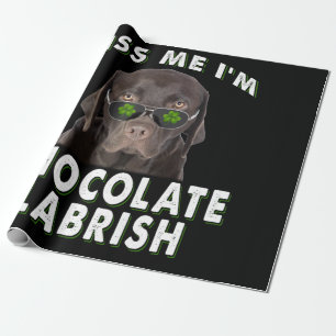 Papier Cadeau Dog Lover   Kiss Me I'm Chocolat Labrish