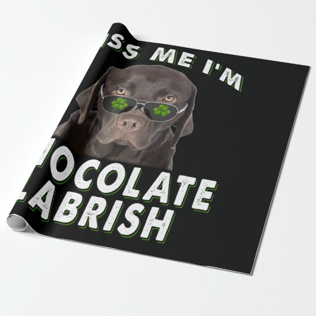 Papier Cadeau Dog Lover | Kiss Me I'm Chocolat Labrish (Déroulé)