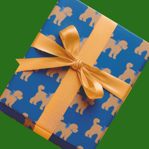 Papier Cadeau Doigt Tan Personnalisé Chien Royal Blue